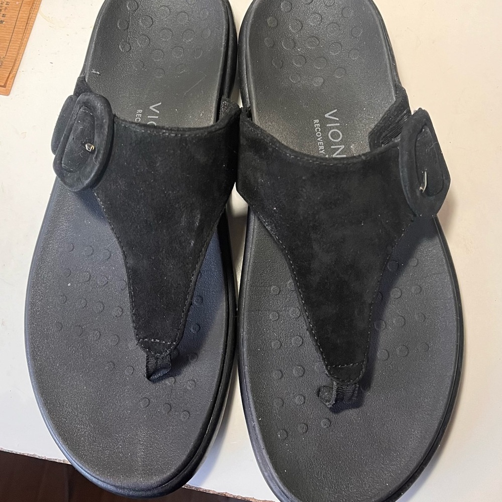 Vionic Activate RX Recovery Sandals Black Women's Size 9.5 Orthopedic Shoes Wide